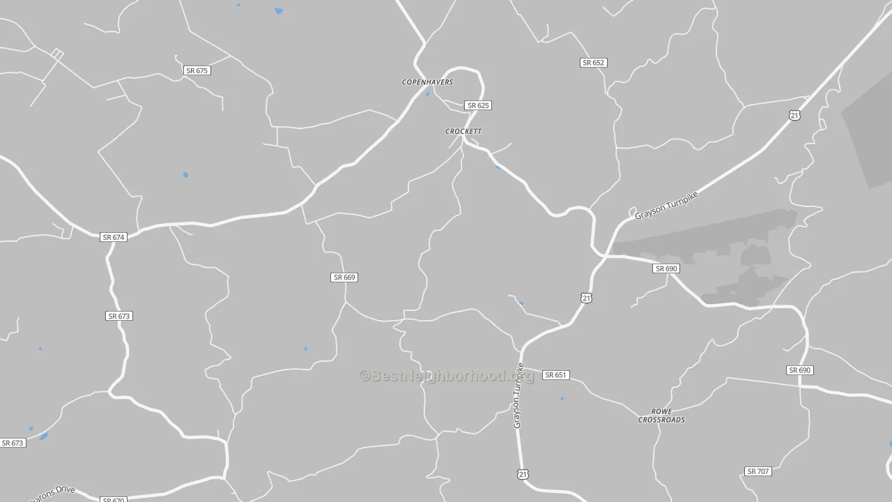 Bike Grade map of 24323, VA