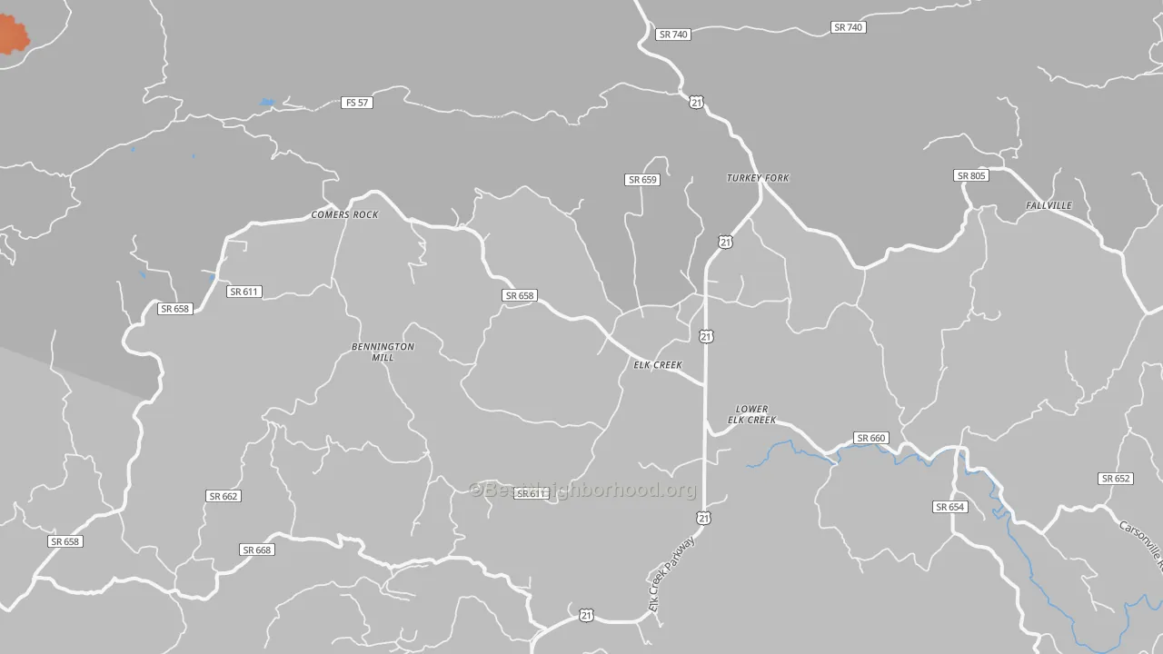 Bike Grade map of 24326, VA