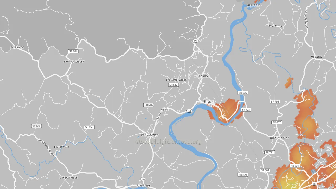 Bike Grade map of 24330, VA