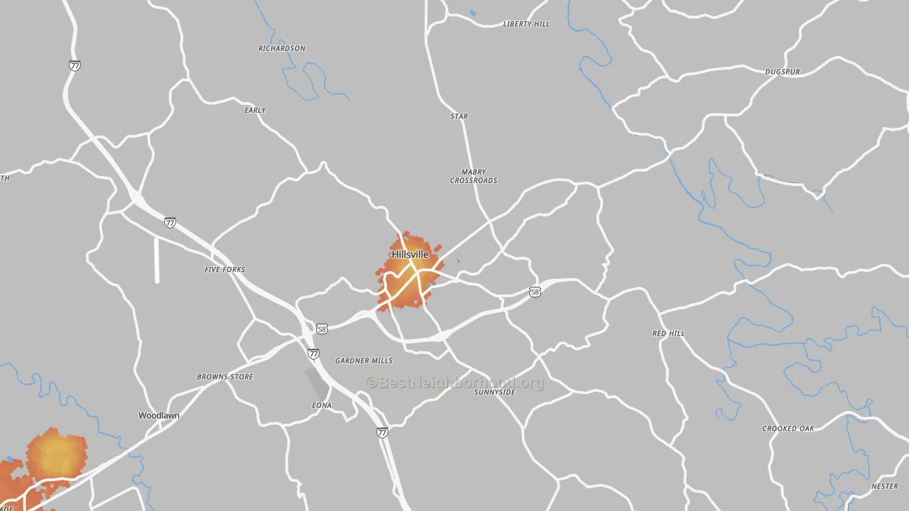 Bike Grade map of 24343, VA