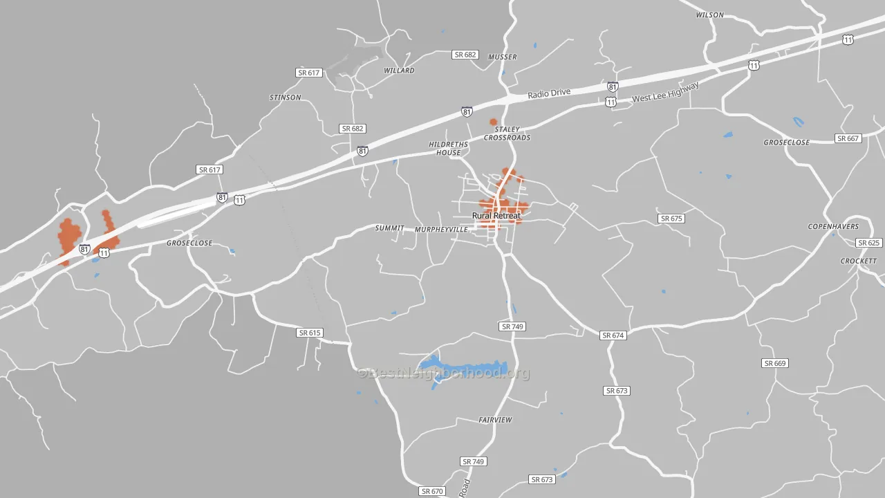 Bike Grade map of 24368, VA