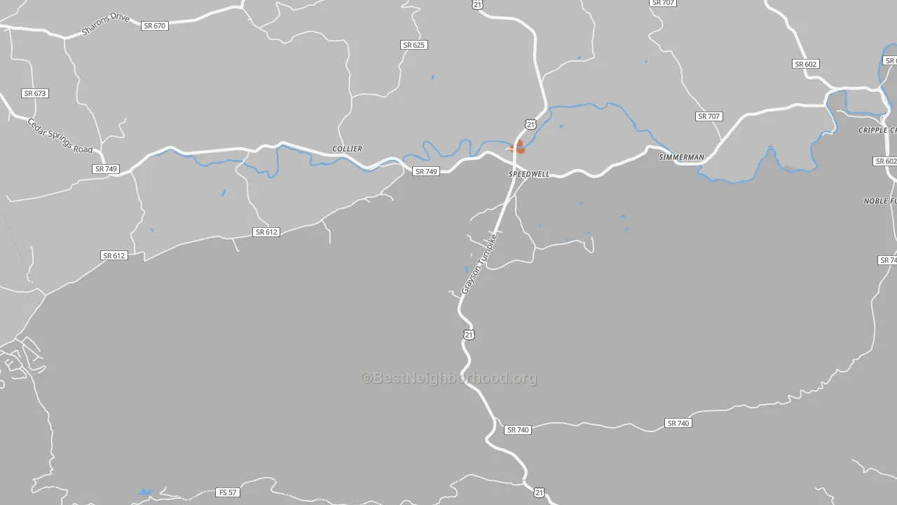 Bike Grade map of 24374, VA