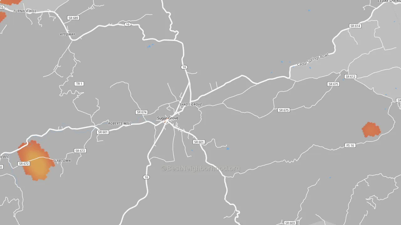 Bike Grade map of 24375, VA