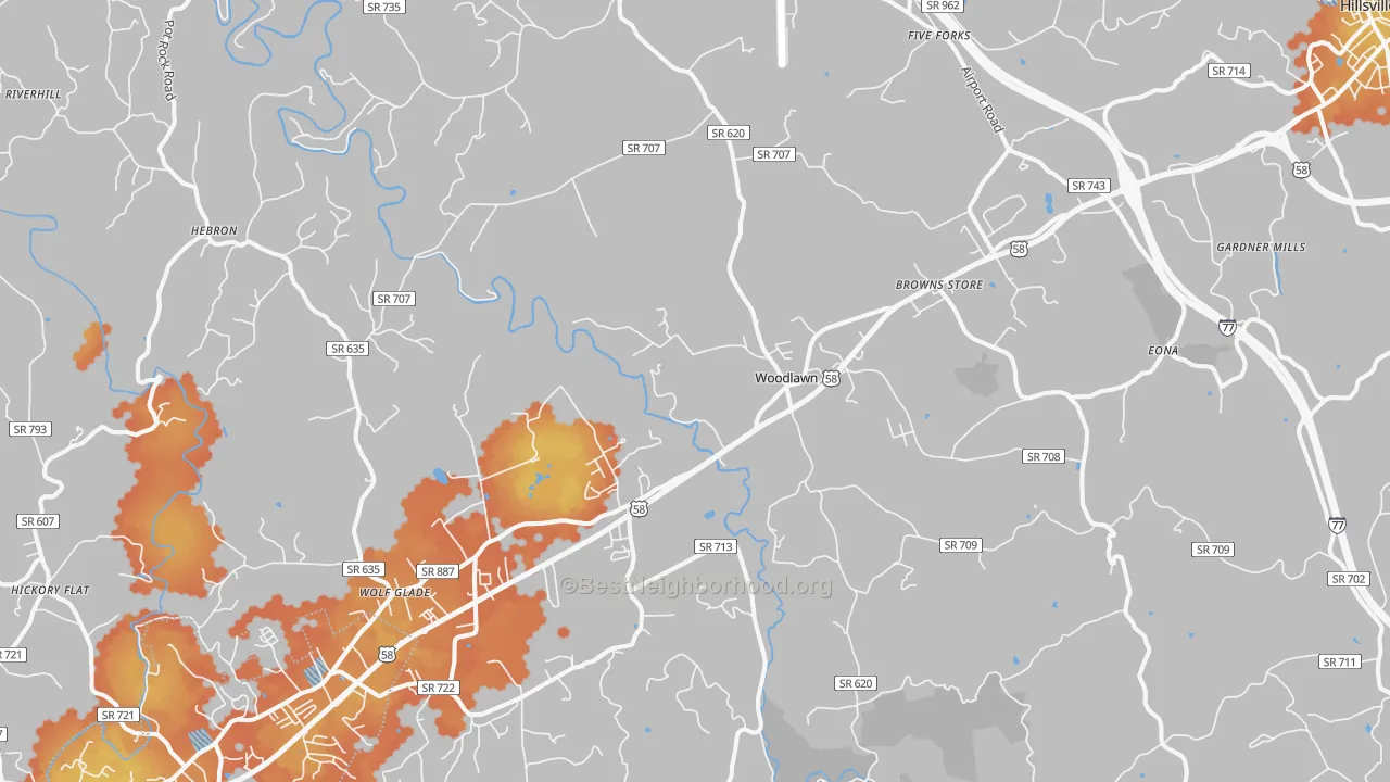 Bike Grade map of 24381, VA