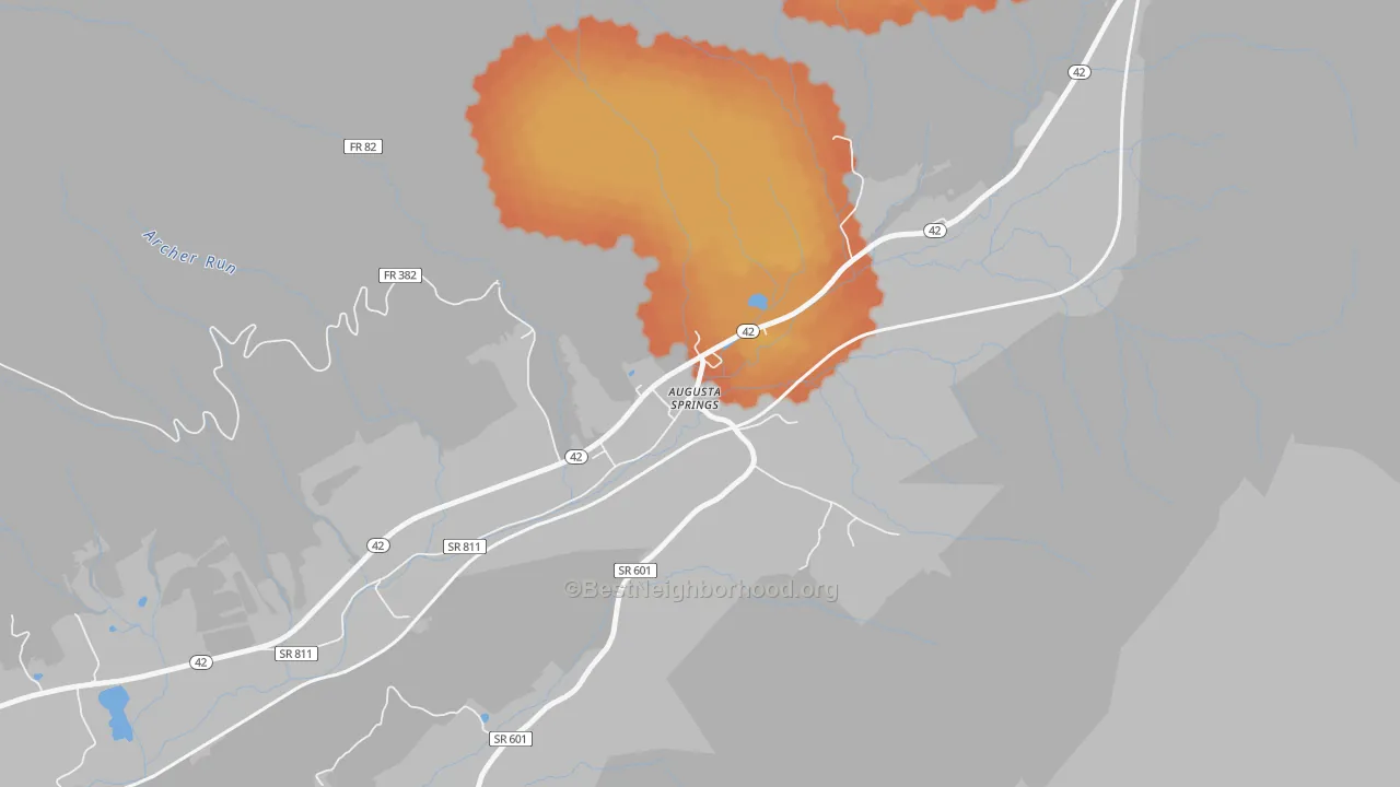 Bike Grade map of 24411, VA