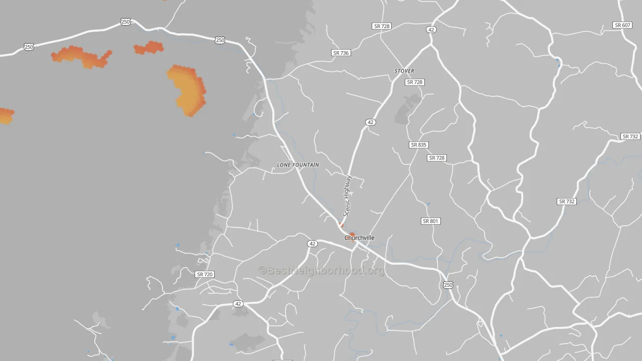 Bike Grade map of 24421, VA