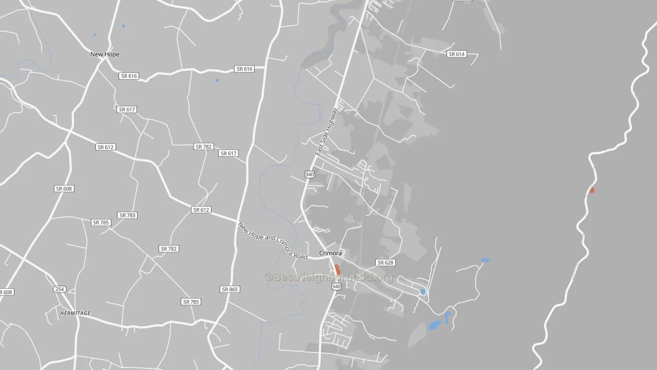 Bike Grade map of 24431, VA
