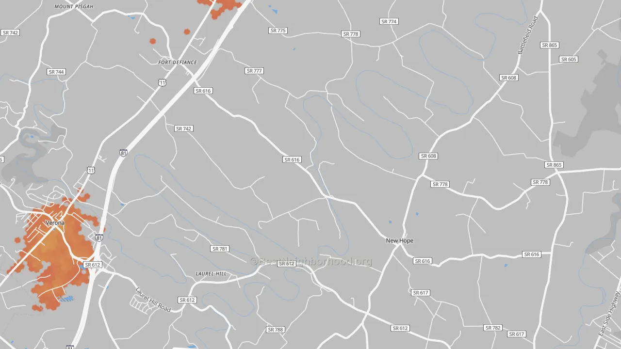 Bike Grade map of 24437, VA