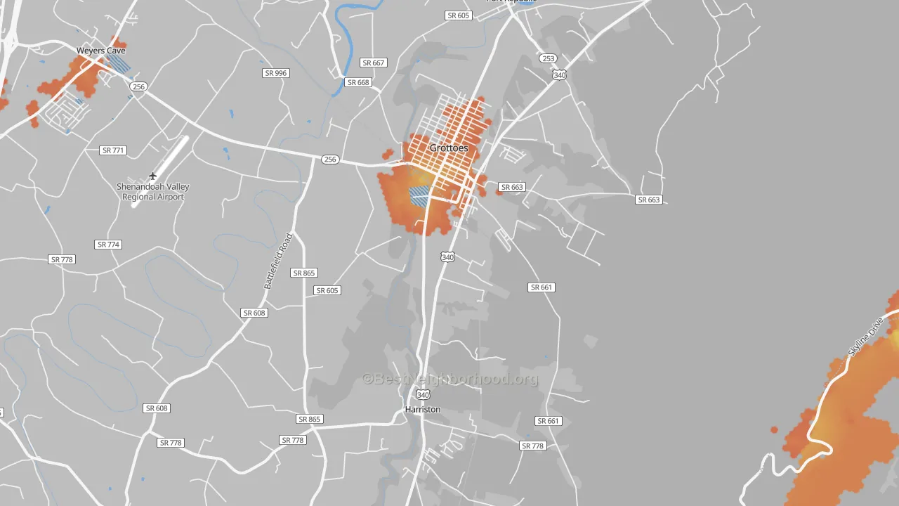 Bike Grade map of 24441, VA