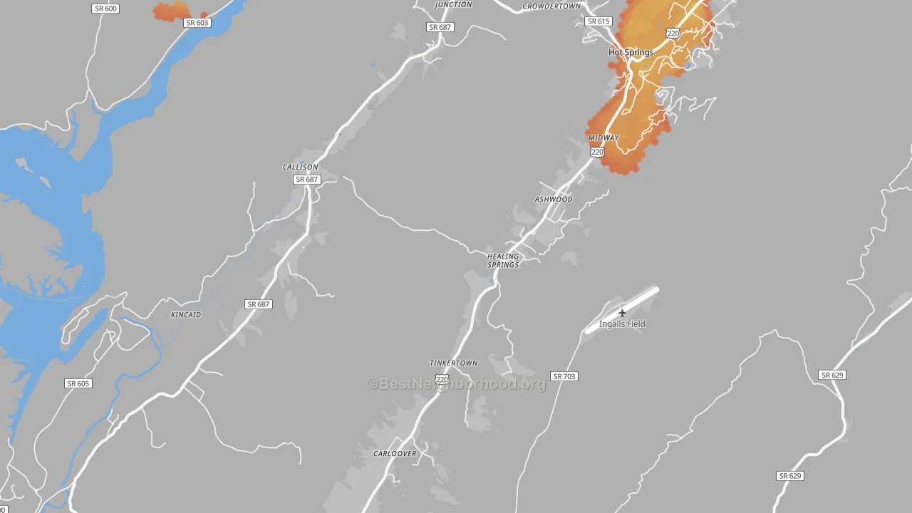 Bike Grade map of 24445, VA