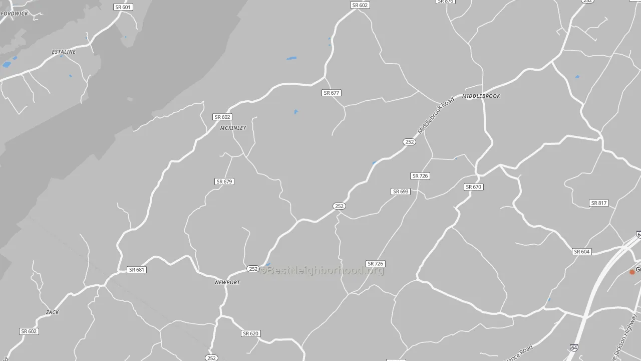Bike Grade map of 24459, VA