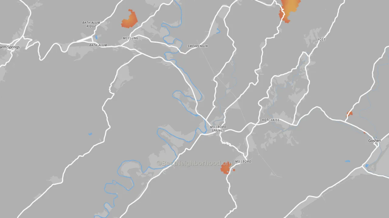 Bike Grade map of 24460, VA