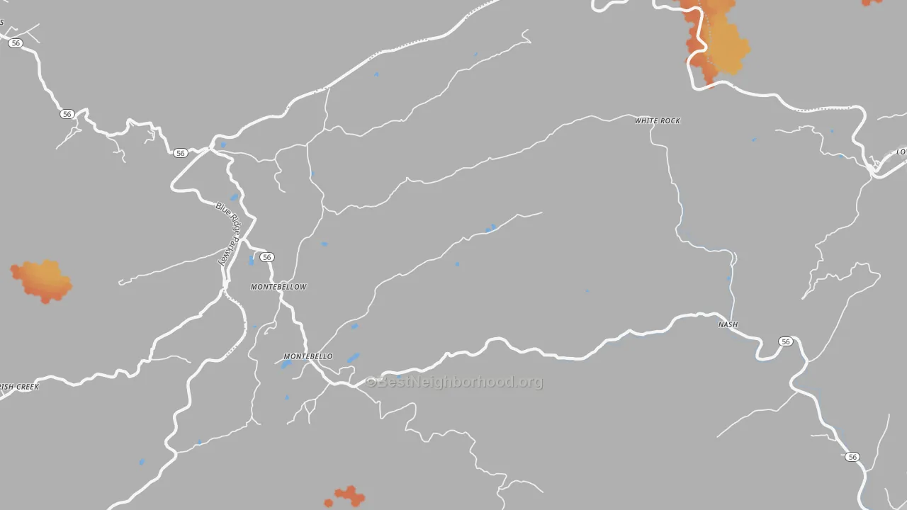 Bike Grade map of 24464, VA