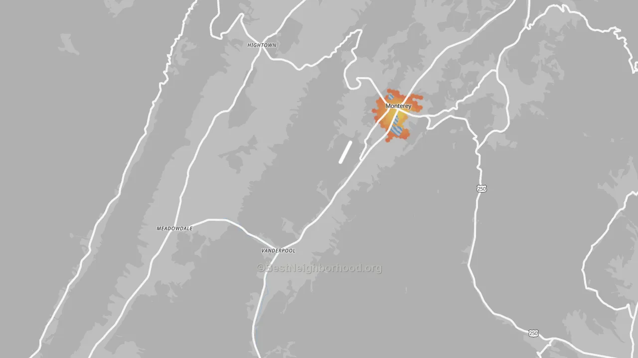 Bike Grade map of 24465, VA