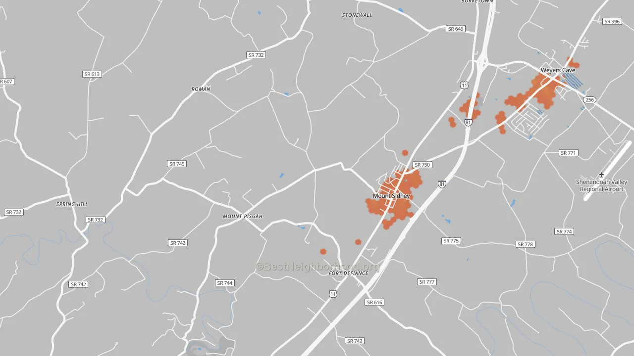 Bike Grade map of 24467, VA