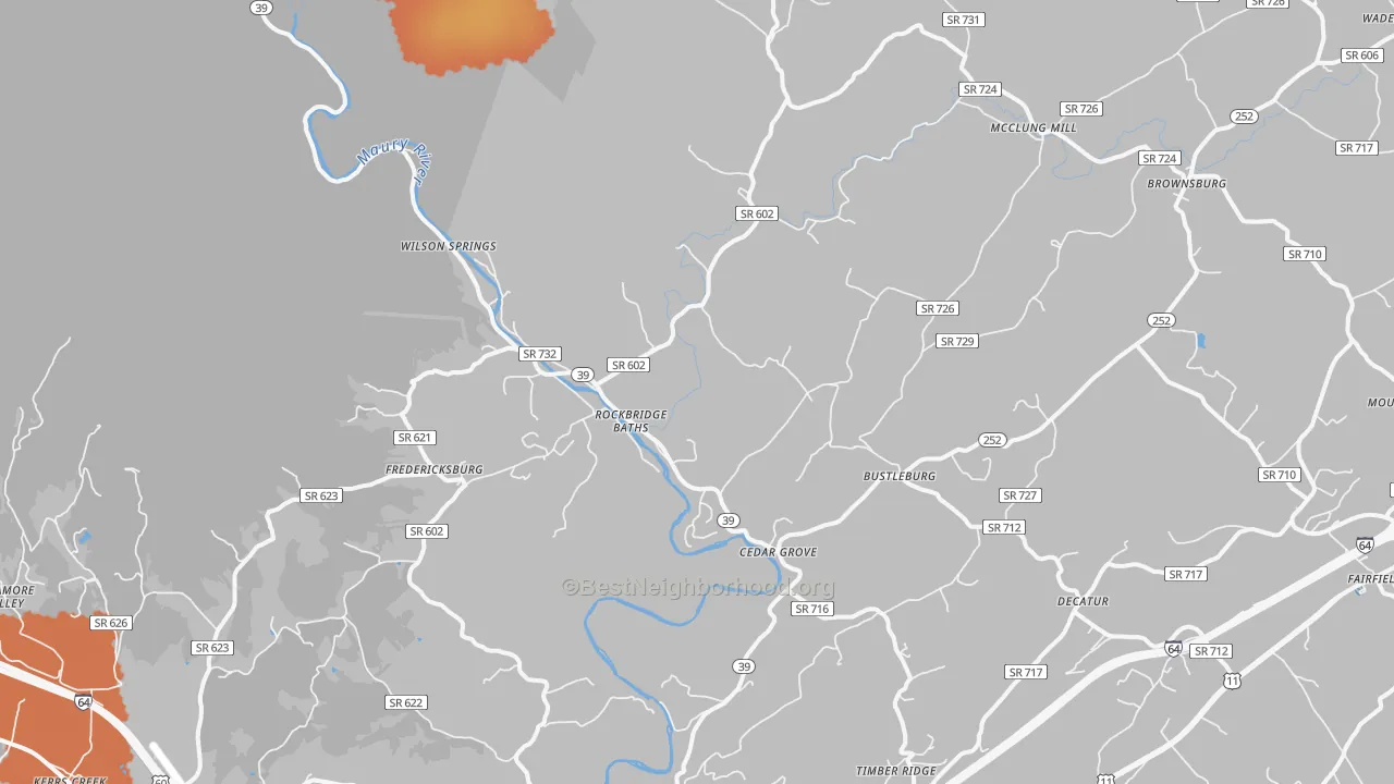 Bike Grade map of 24473, VA