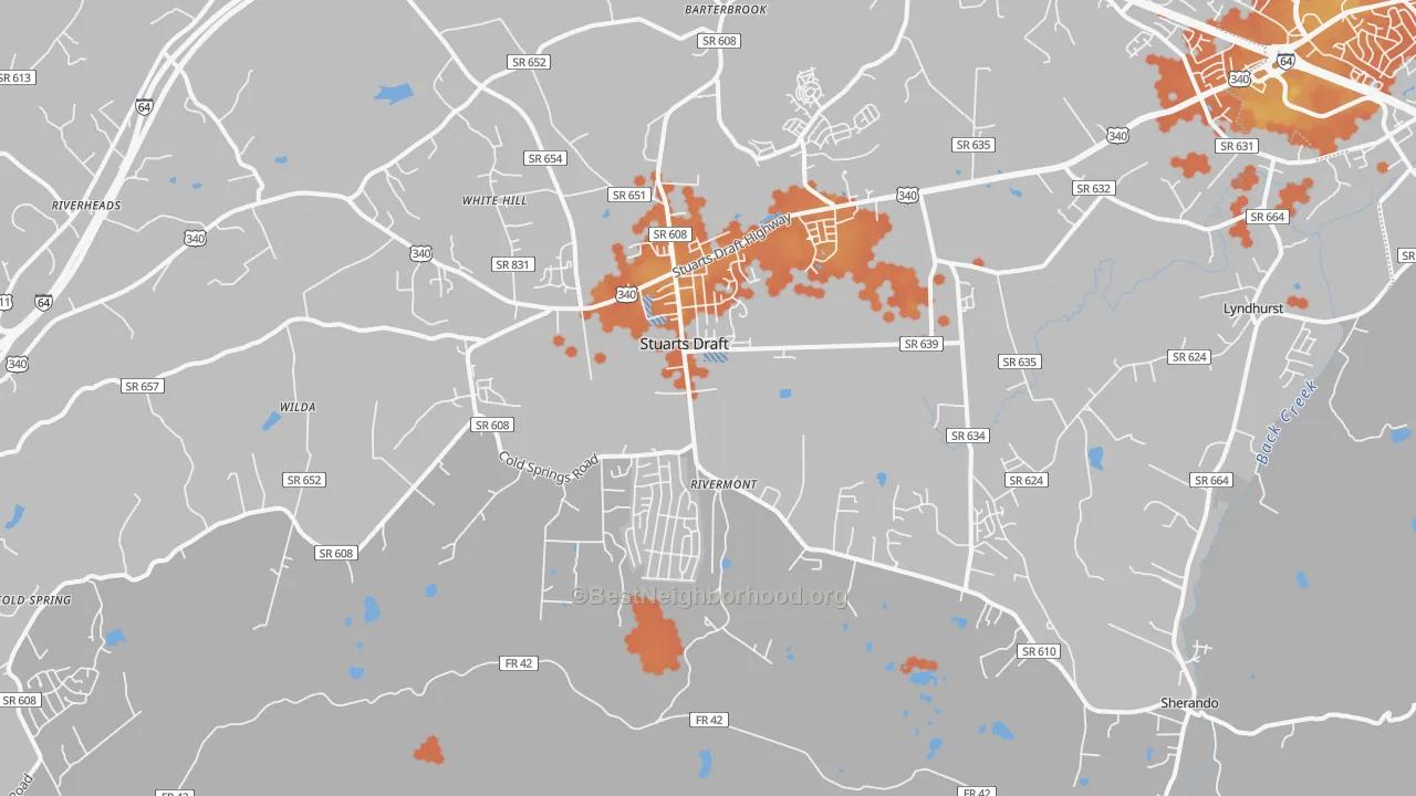 Bike Grade map of 24477, VA