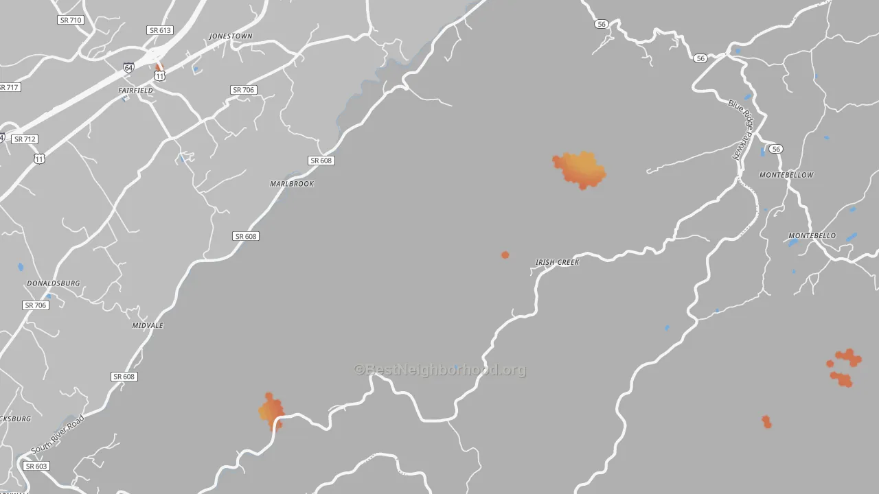 Bike Grade map of 24483, VA