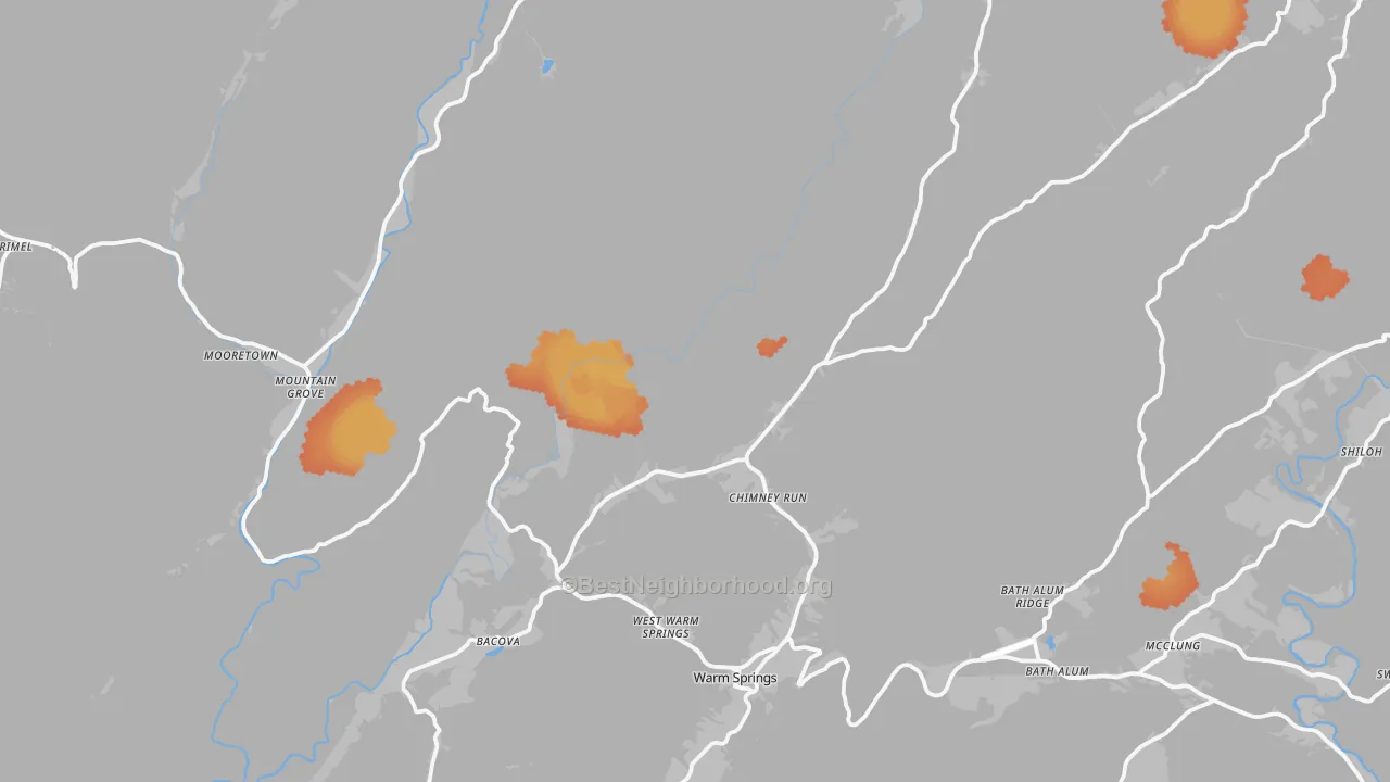 Bike Grade map of 24484, VA