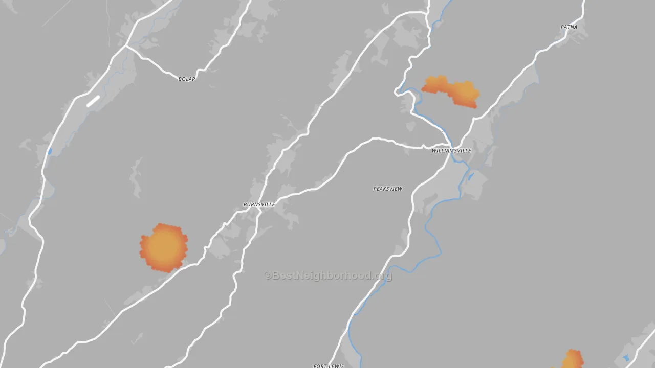 Bike Grade map of 24487, VA