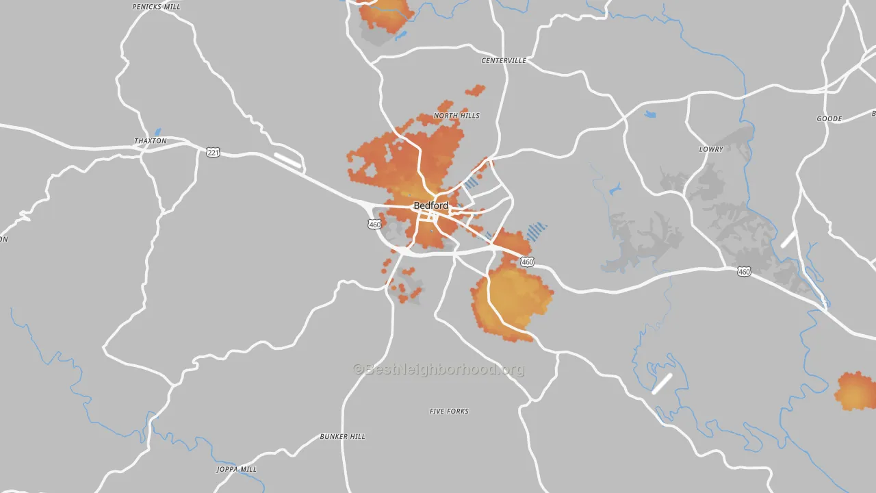Bike Grade map of 24523, VA