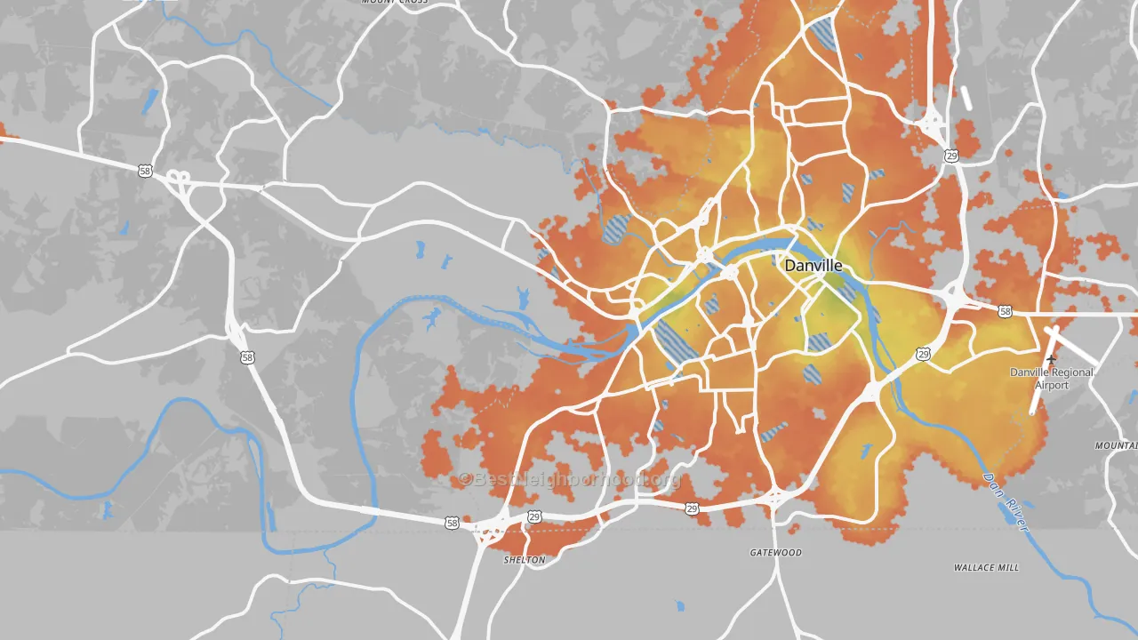 Bike Grade map of 24541, VA