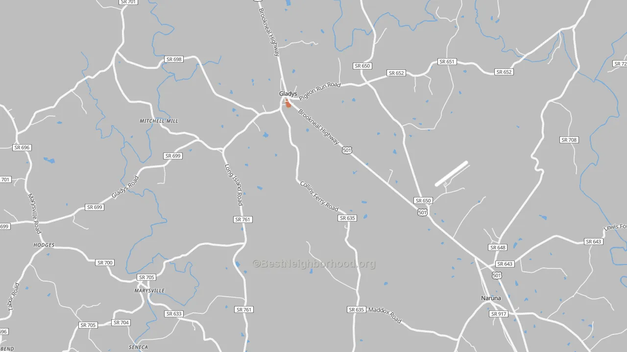 Bike Grade map of 24554, VA