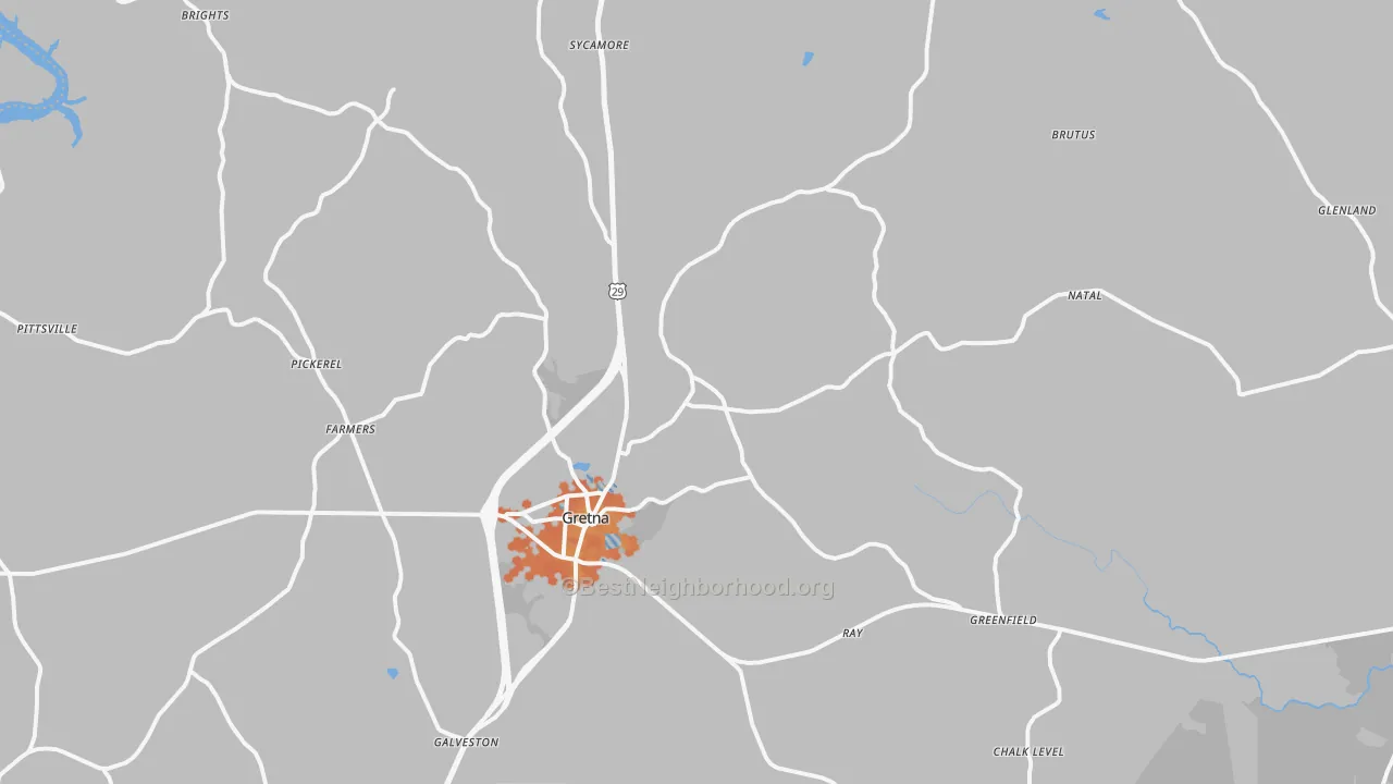 Bike Grade map of 24557, VA
