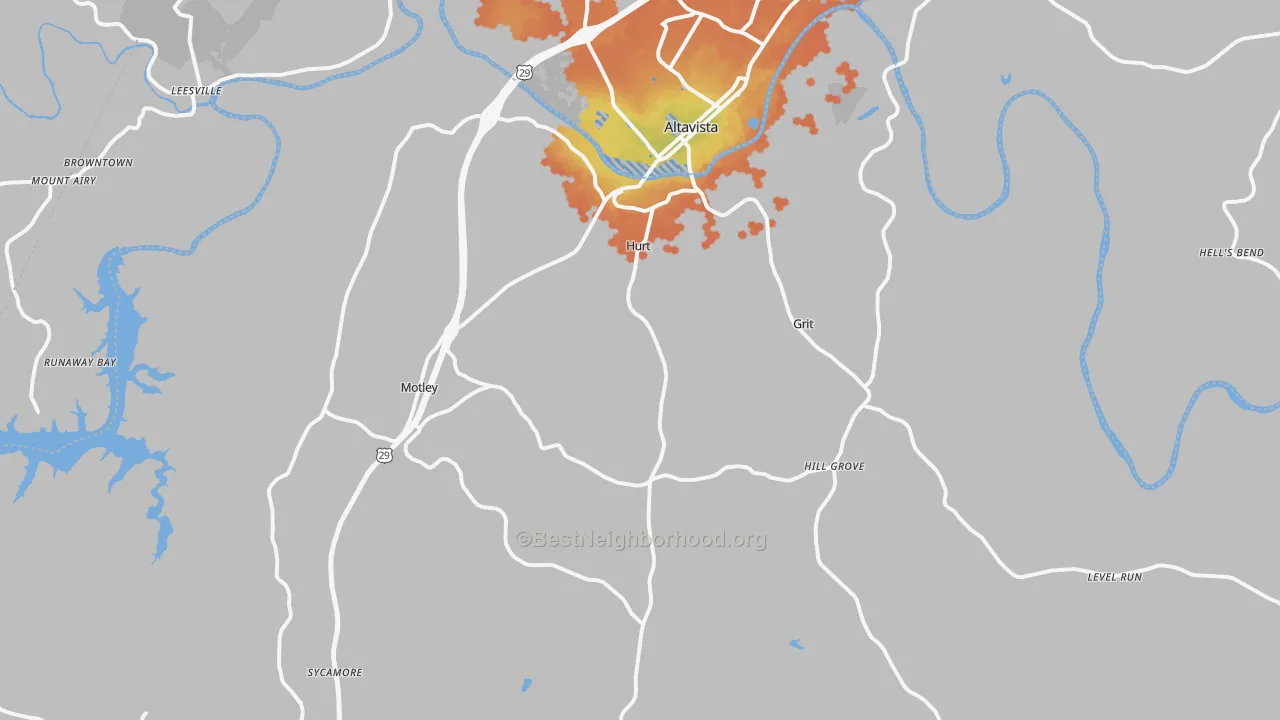 Bike Grade map of 24563, VA