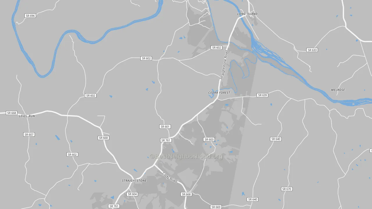 Bike Grade map of 24569, VA