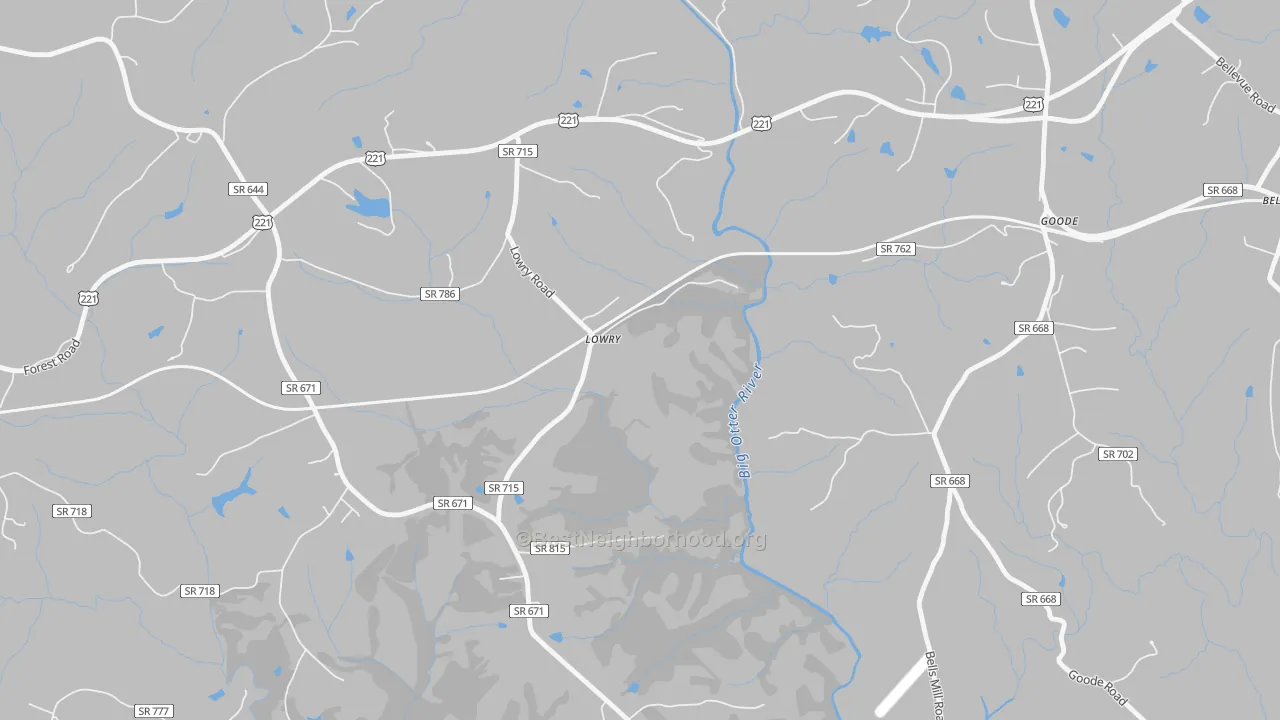 Bike Grade map of 24570, VA