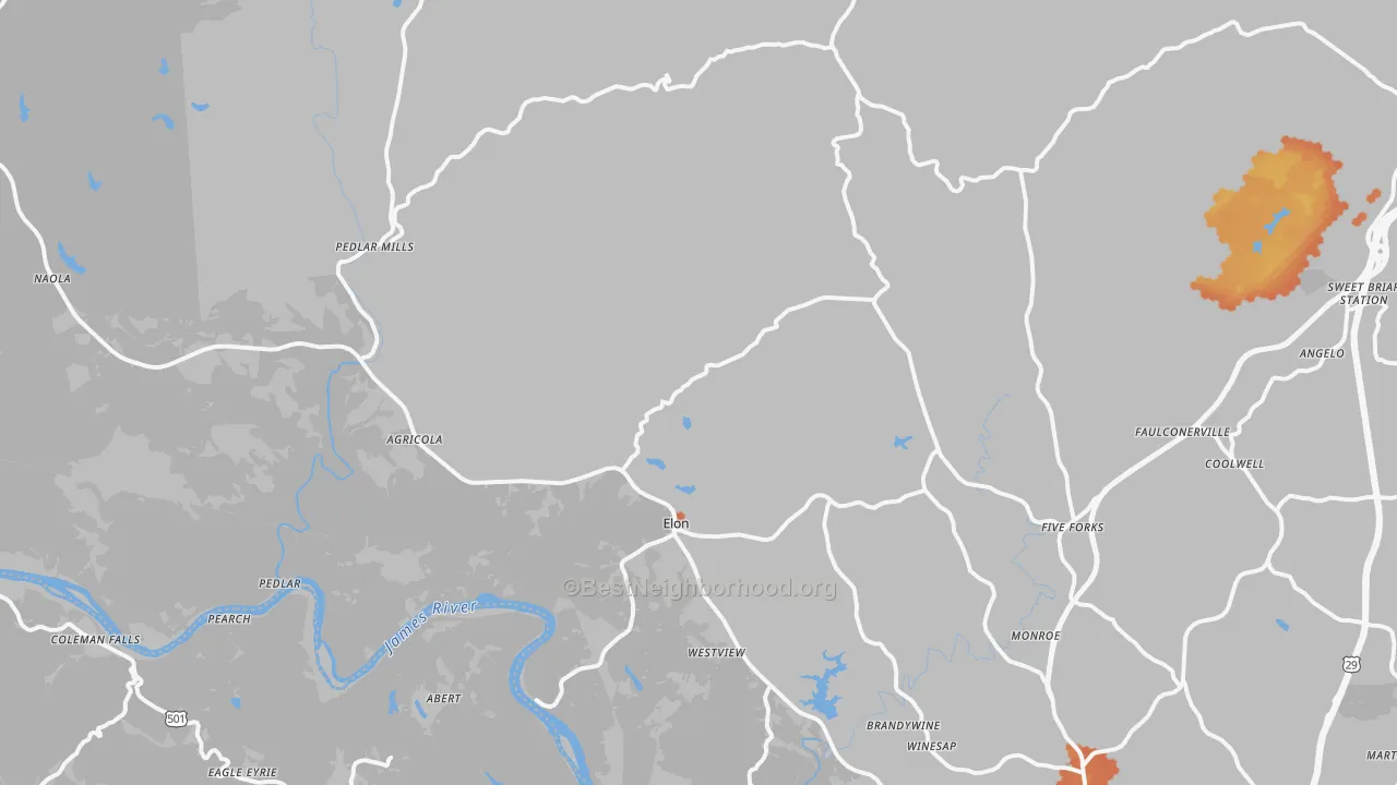 Bike Grade map of 24574, VA