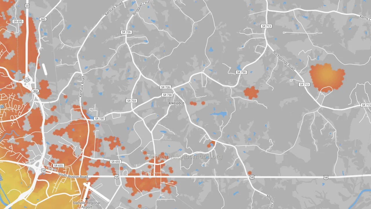 Bike Grade map of 24586, VA
