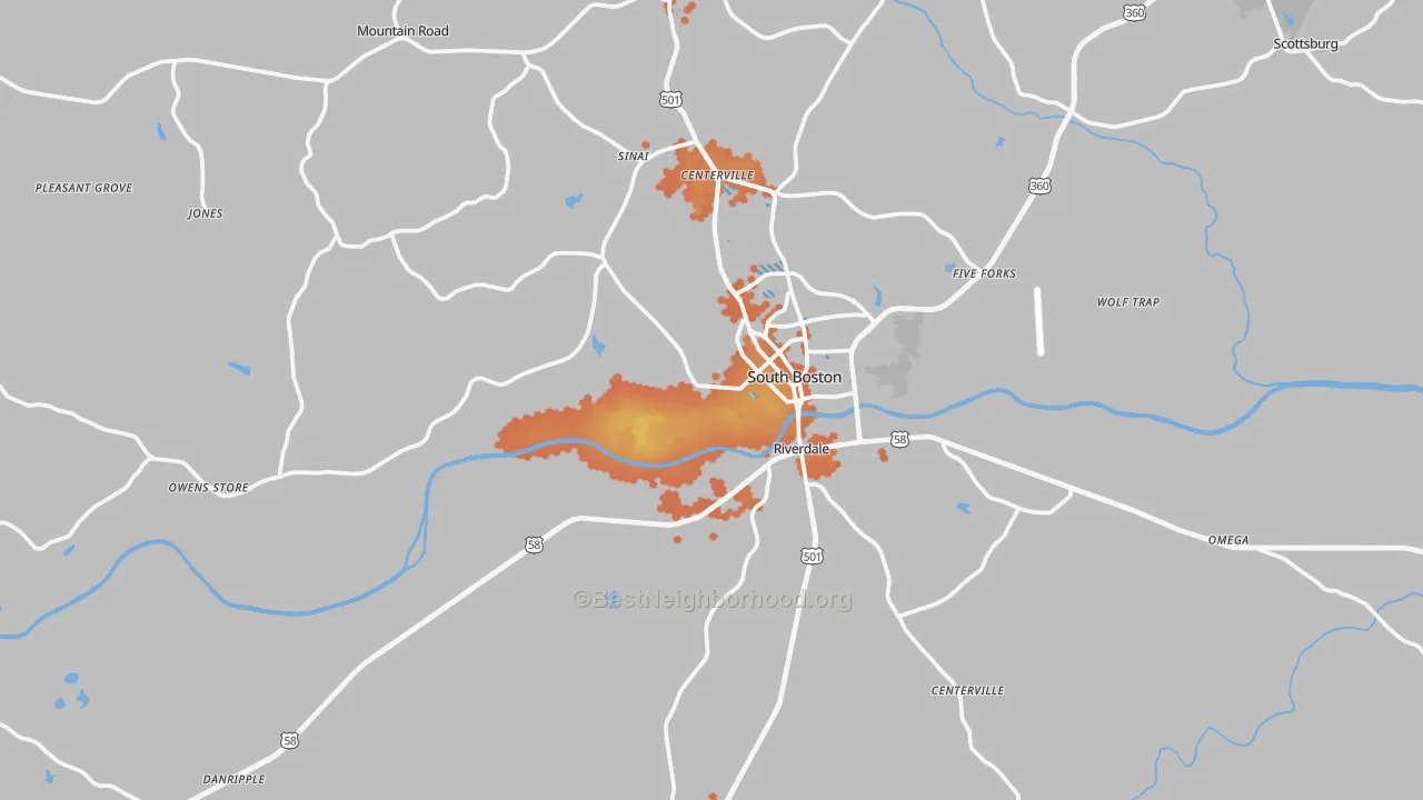 Bike Grade map of 24592, VA