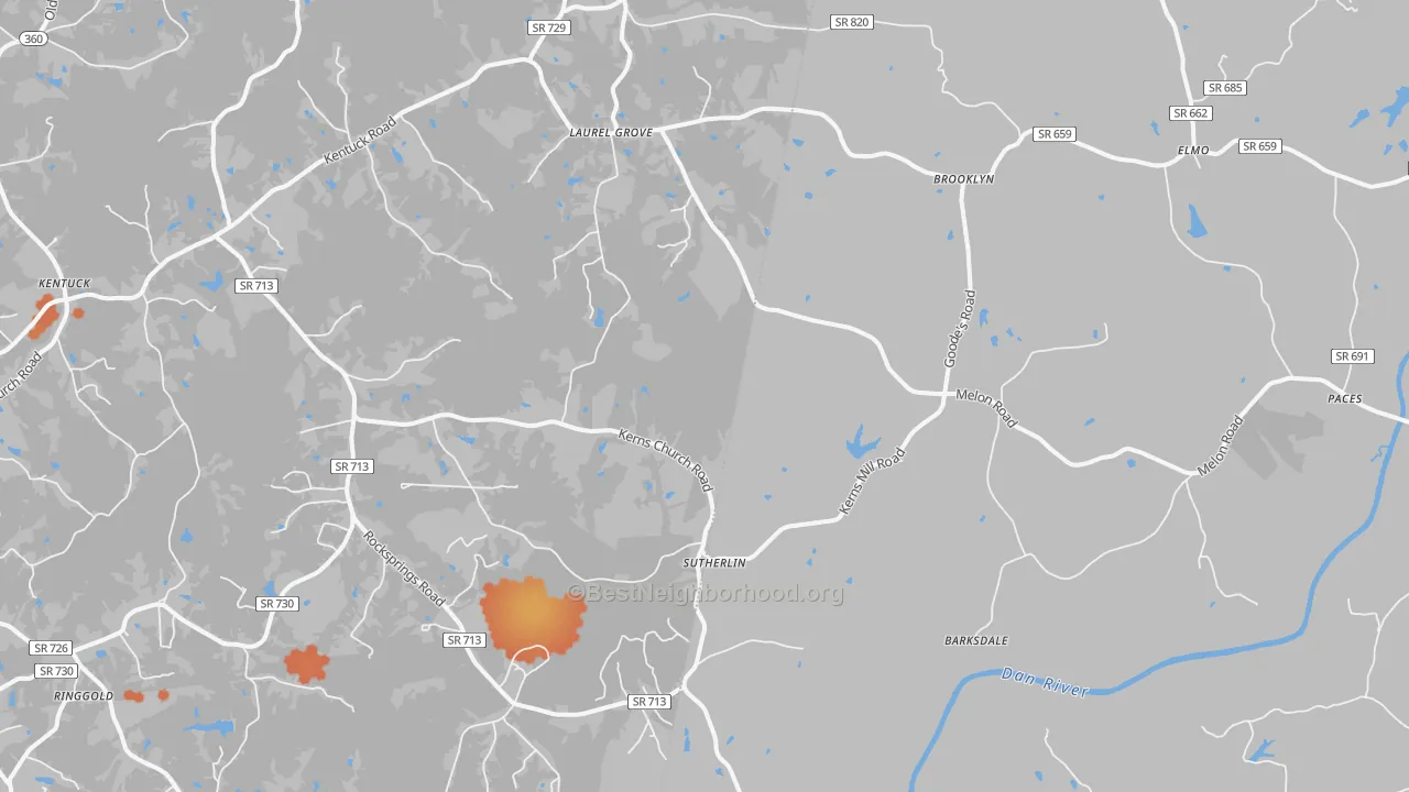 Bike Grade map of 24594, VA