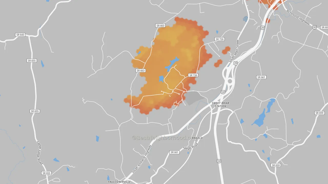 Bike Grade map of 24595, VA