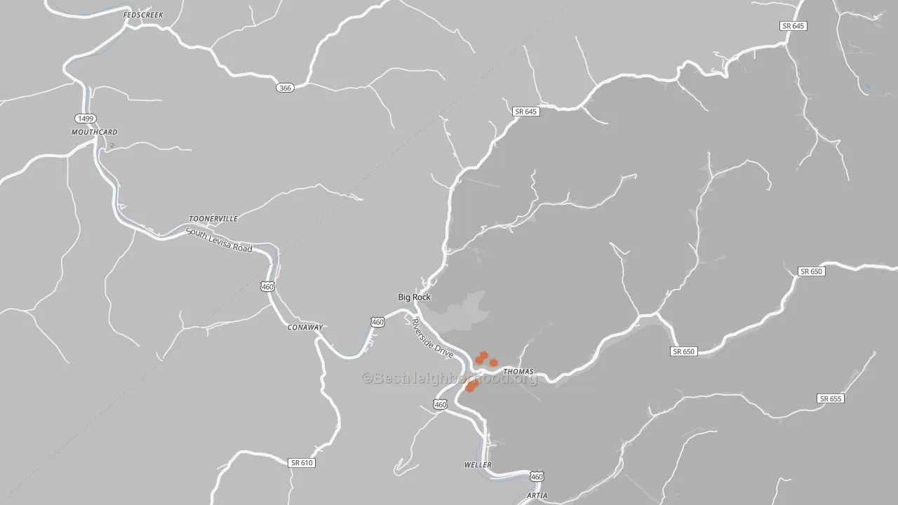 Bike Grade map of 24603, VA