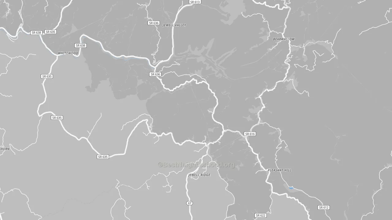 Bike Grade map of 24622, VA