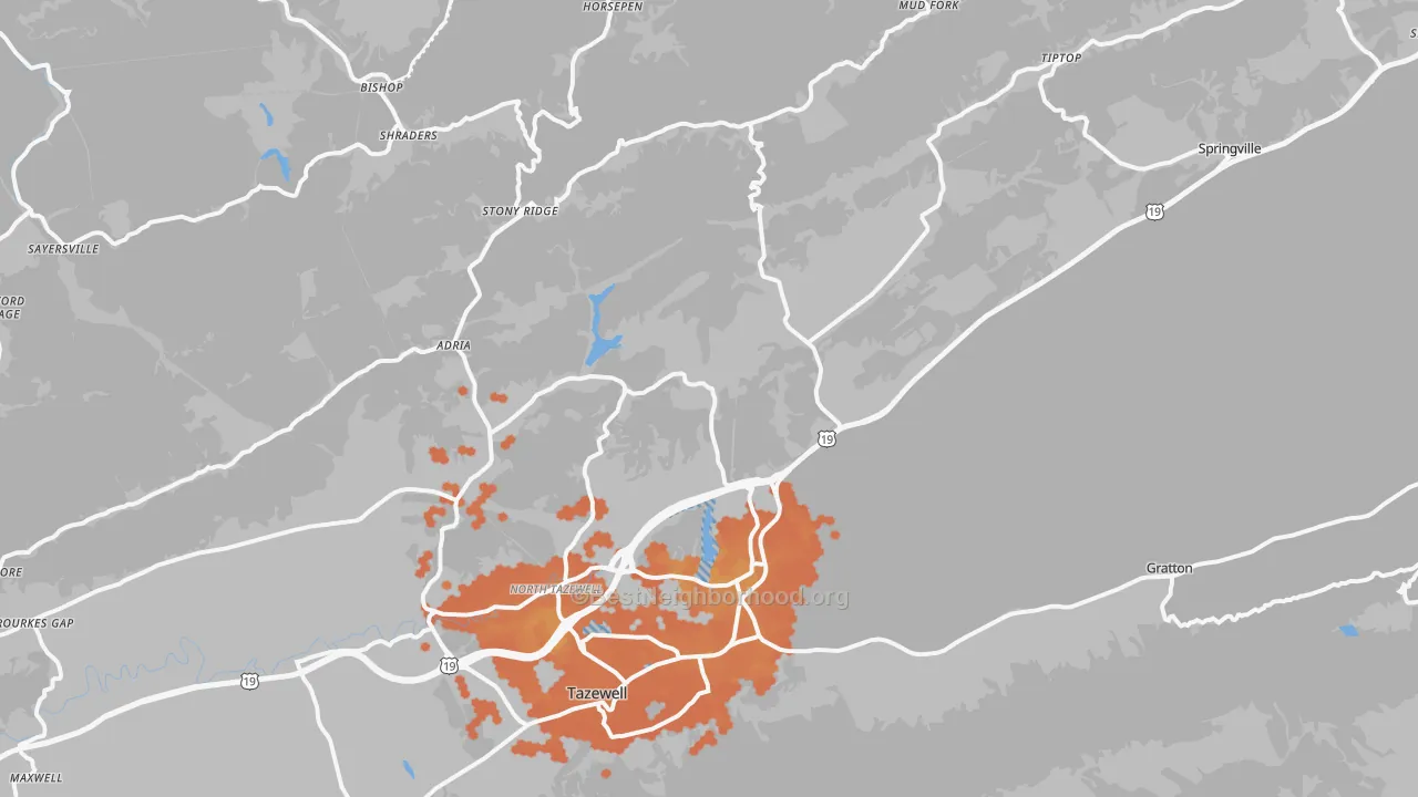 Bike Grade map of 24630, VA