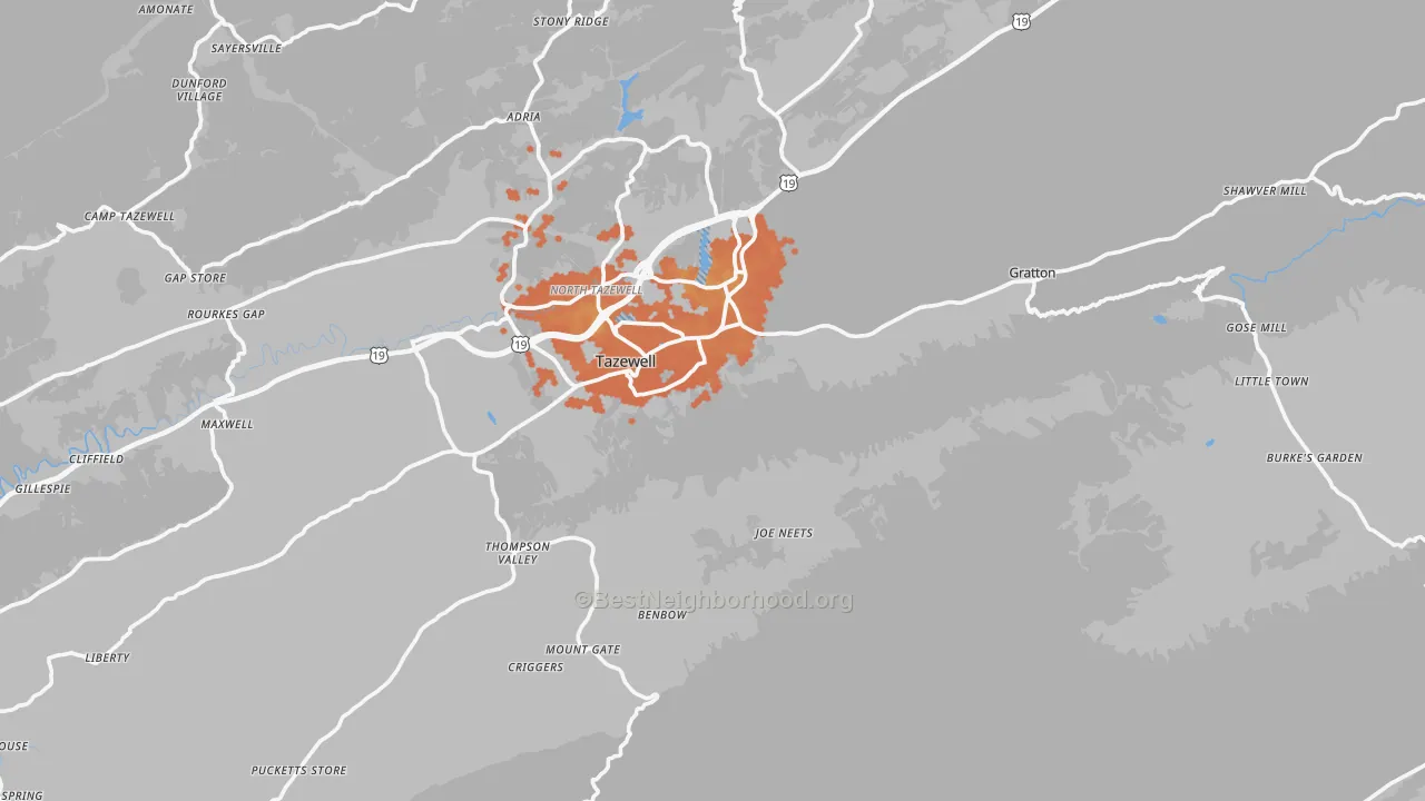 Bike Grade map of 24651, VA