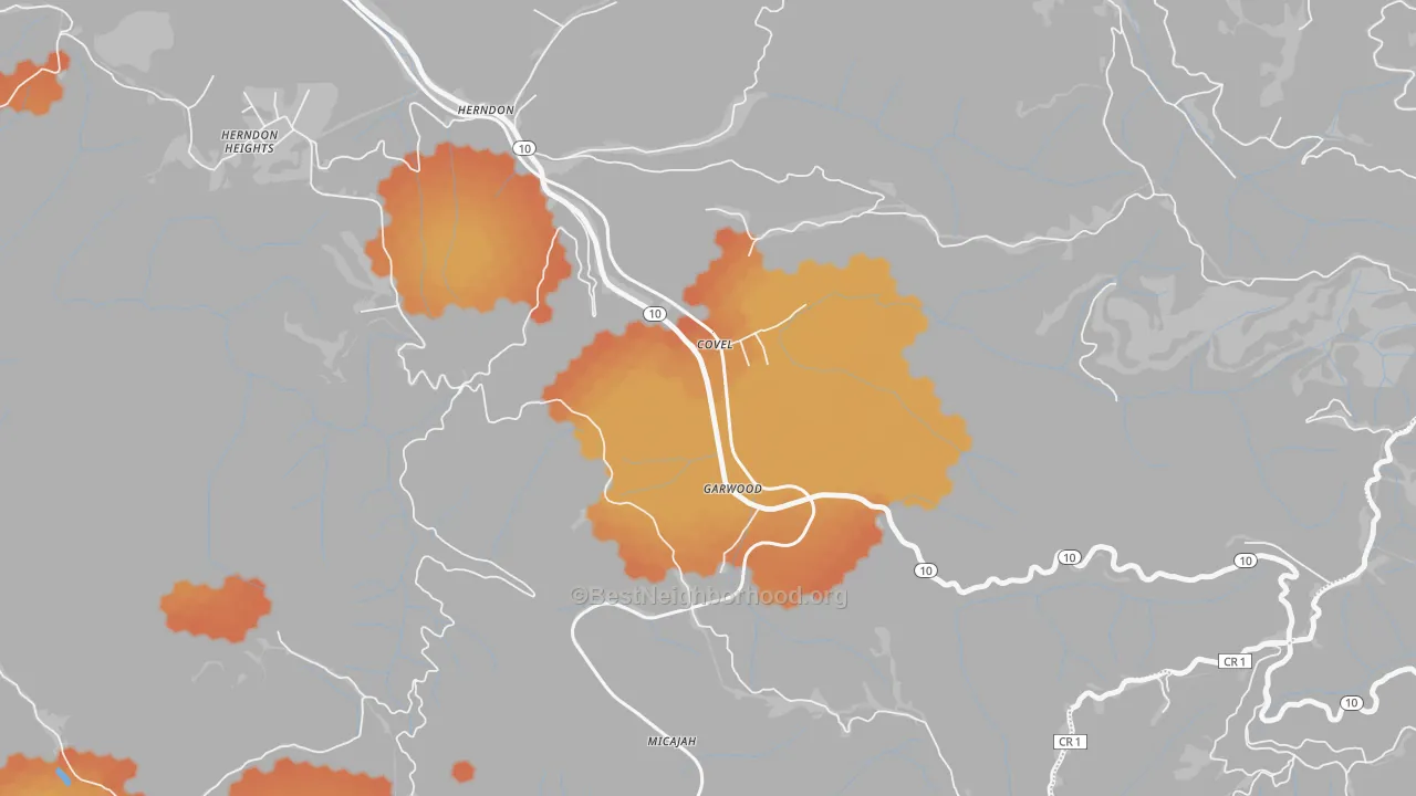 Bike Grade map of 24719, WV