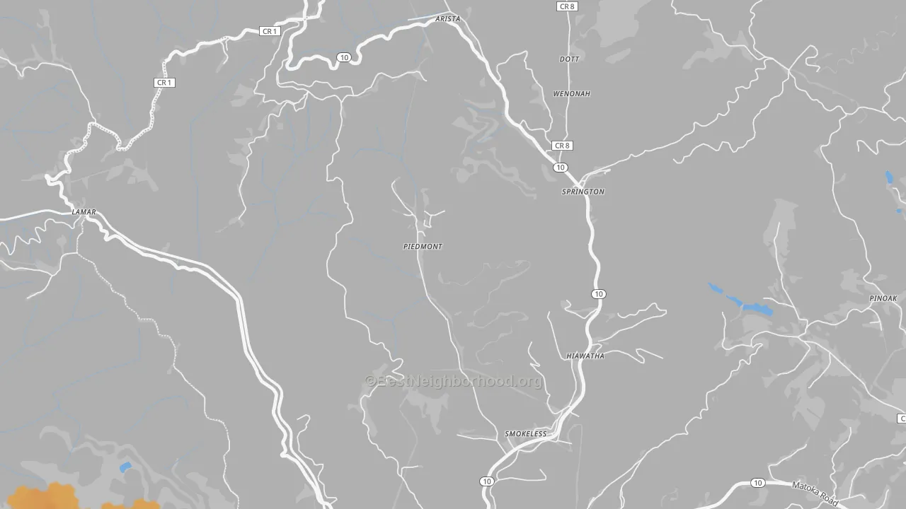 Bike Grade map of 24729, WV