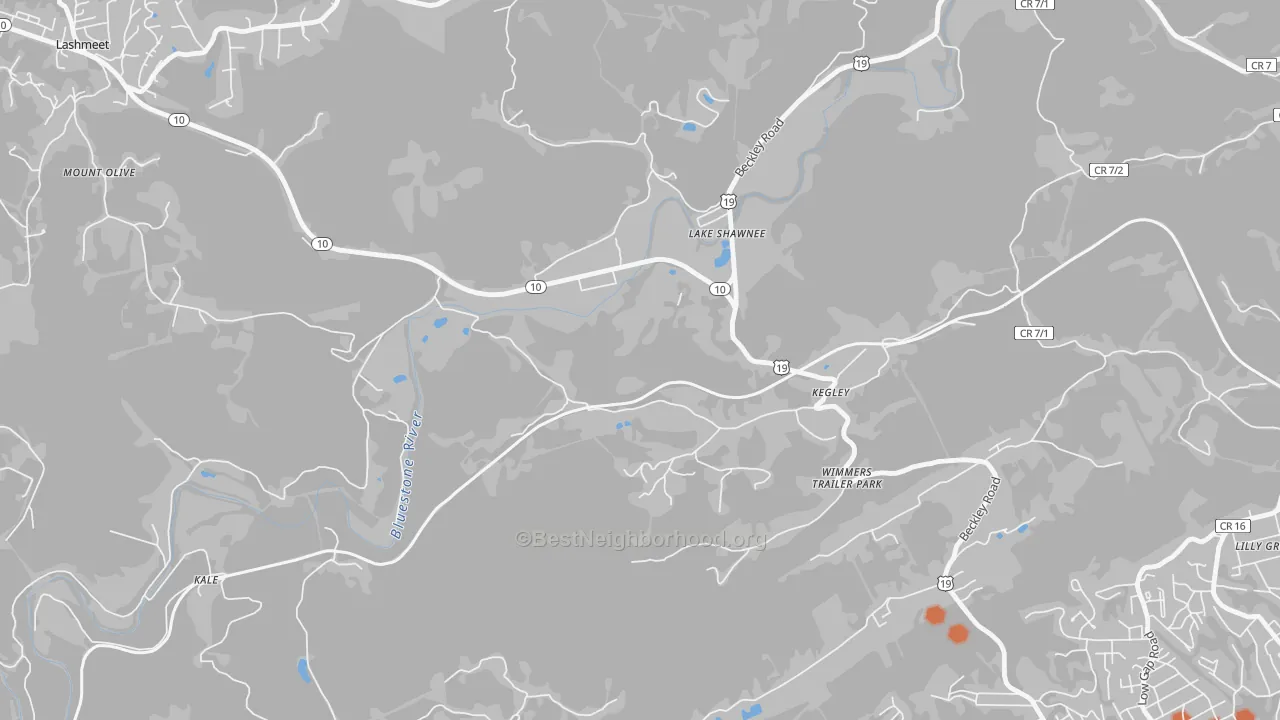 Bike Grade map of 24731, WV