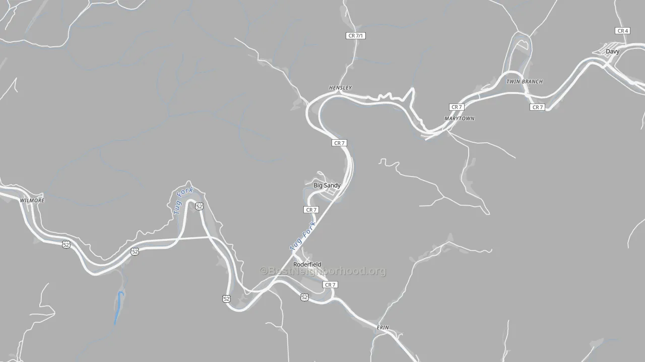 Bike Grade map of 24816, WV