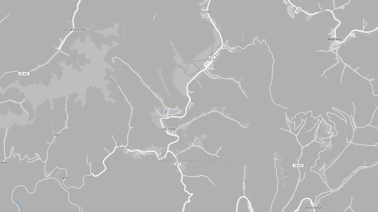 Bike Grade map of 24822, WV
