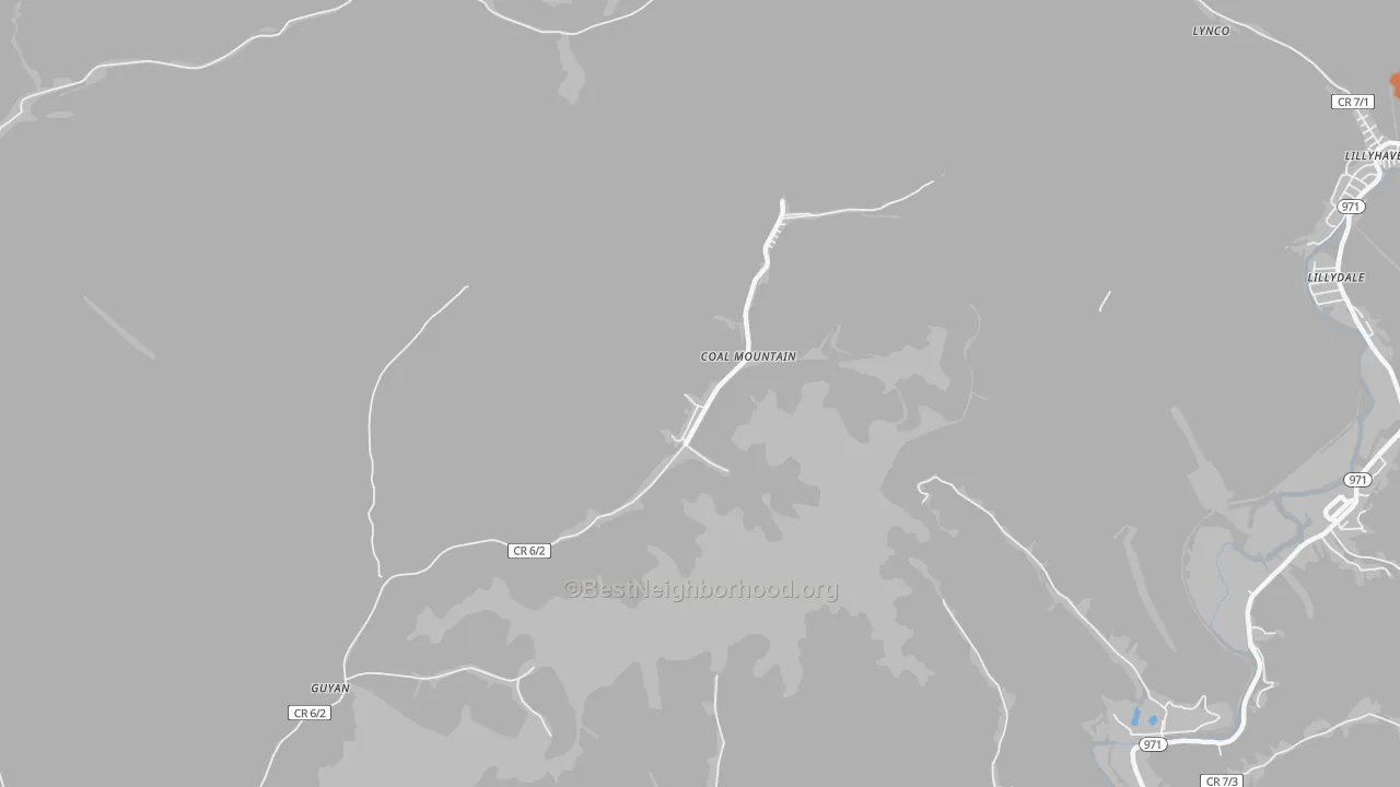 Bike Grade map of 24823, WV