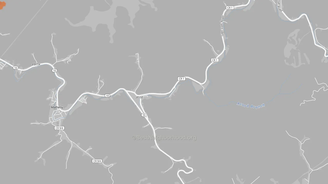 Bike Grade map of 24849, WV