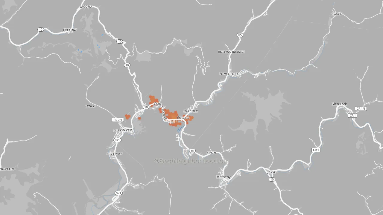 Bike Grade map of 24870, WV
