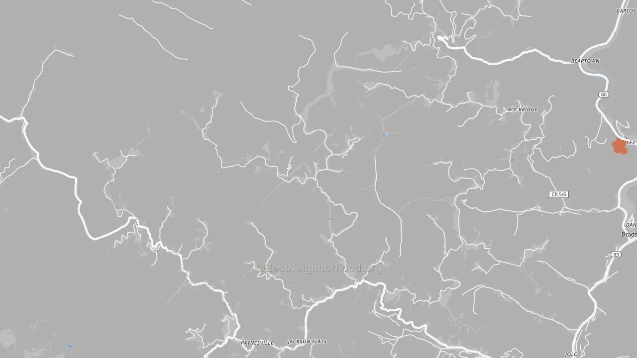 Bike Grade map of 24873, WV