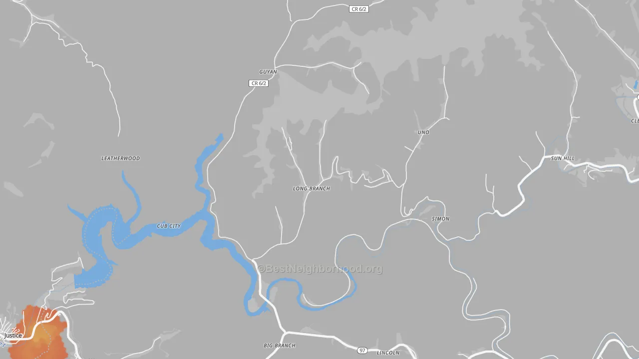 Bike Grade map of 24882, WV